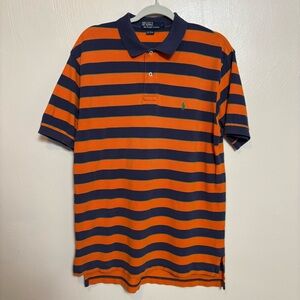 Polo by Ralph Lauren Men's Shirt Orange Blue Green Stripe Embroidered Size Large